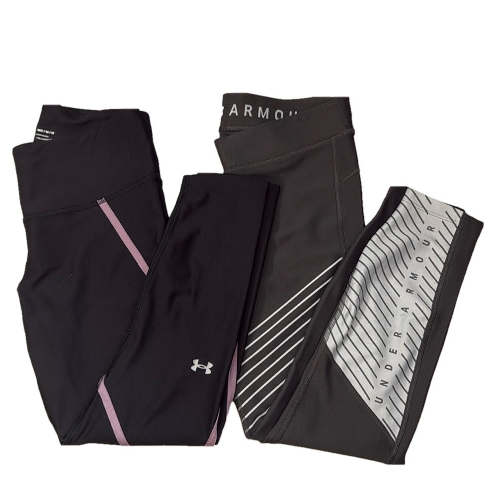 Under Armor Womens Medium Compression Heatgear 7/8 Leggings Bundle Activewear